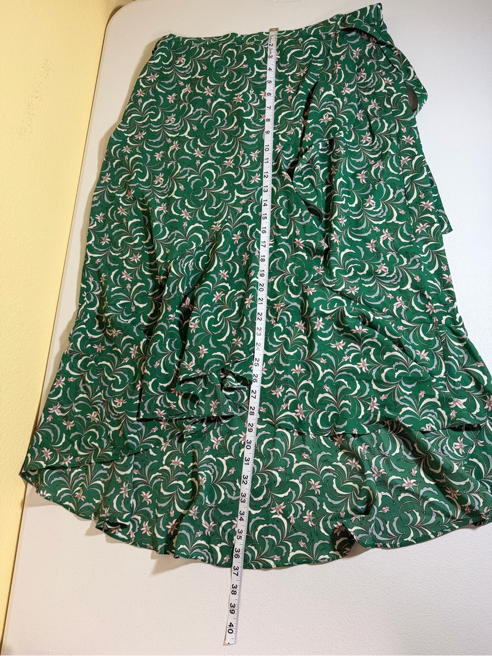 Max Studio Green Floral High-Low Wrap Skirt NWT Size XL - Picture 5 of 8